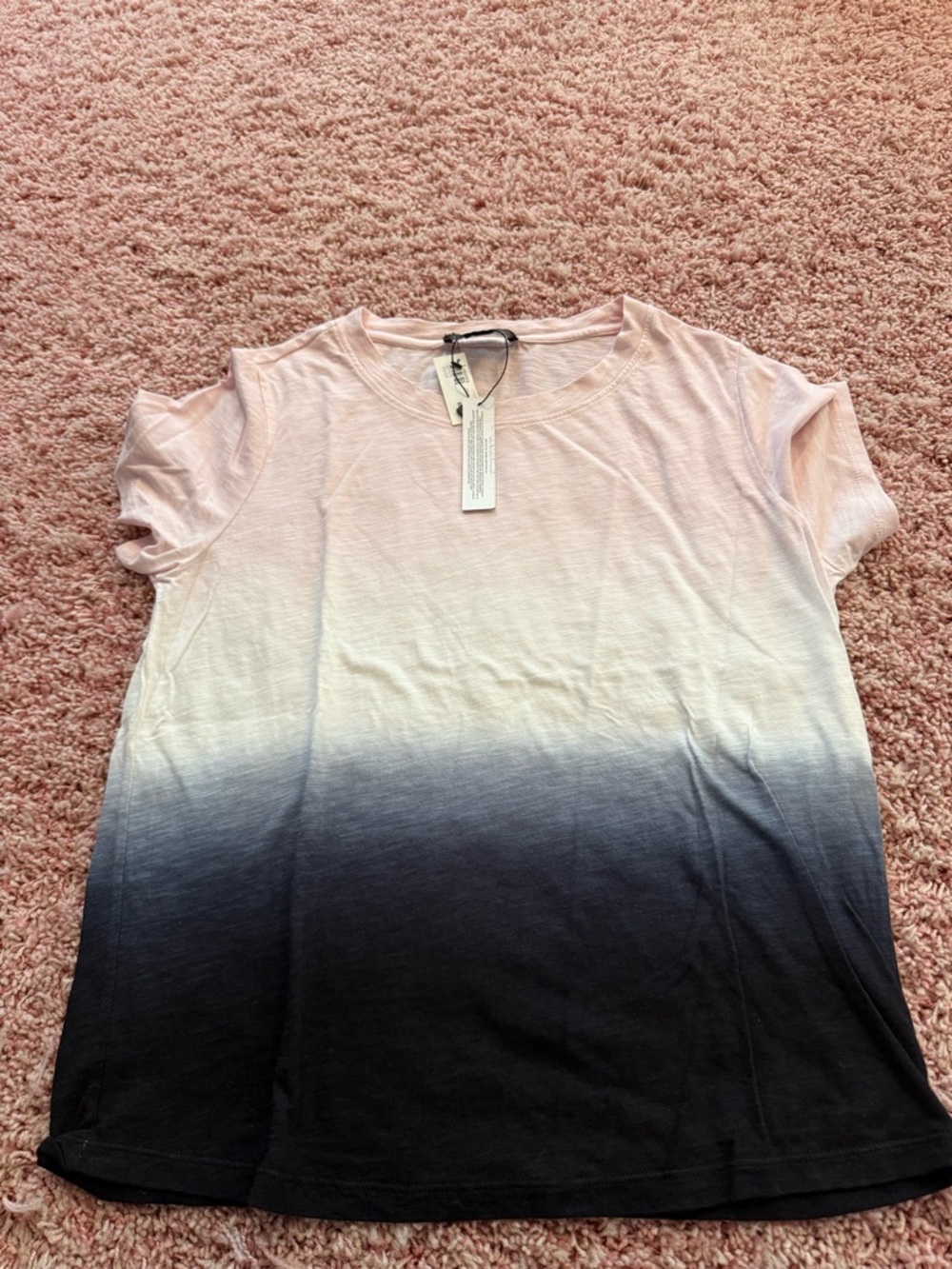 Sanctuary Short Sleeve Ombré Crew Tee in Pink and Black